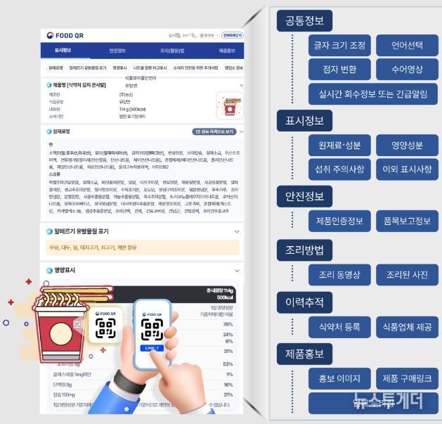 푸드QR 확인 방법