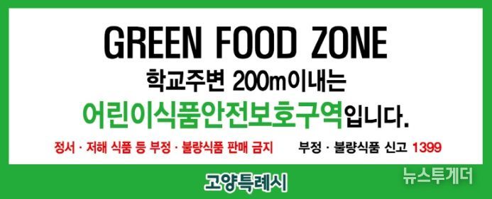 어린이 식품안전보호구역 표지판