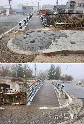 평창군, 진부면 면외동천(면외동 2교) 인도교 설치 공사 완료