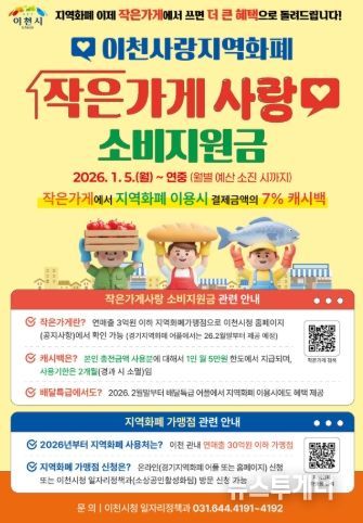 이천시, 지역화폐 가맹점 확대하고 작은가게 지원 나선다