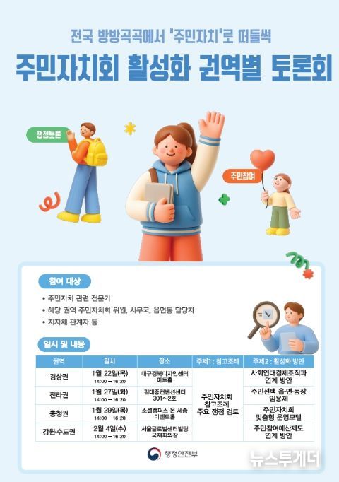 '주민자치회 활성화 권역별 토론회' 포스터