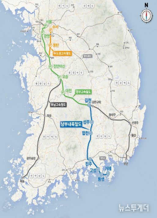 남부내륙철도 노선도