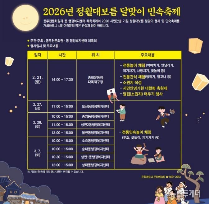 동두천시, ‘2026년 정월대보름 달맞이 행사’ 개최