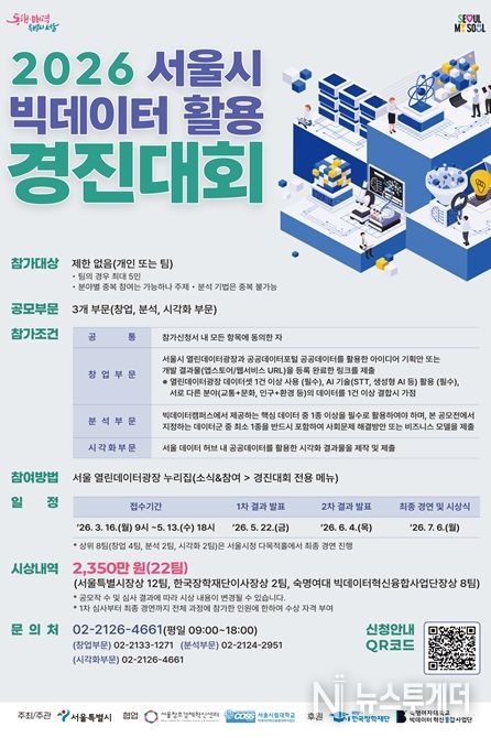 '2026 서울시 빅데이터 활용 경진대회' 포스터