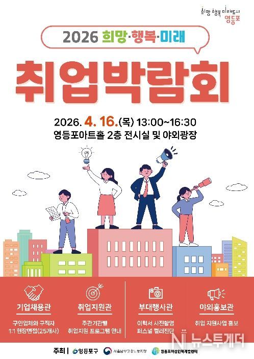 4. 16.에 진행될 ‘2026 희망‧행복·미래 취업박람회’ 포스터